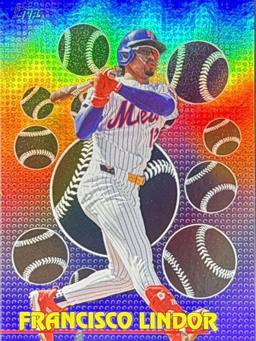 Topps Francisco Lindor Baseball Card - Rainbow Foil Titans of the Game